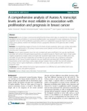 A comprehensive analysis of Aurora A transcript levels are the most reliable in association with proliferation and prognosis in breast cancer