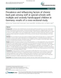 Prevalence and influencing factors of chronic back pain among staff at special schools with multiple and severely handicapped children in Germany: Results of a cross-sectional study