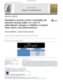 Quantitative structure-activity relationship and molecular docking studies of a series of quinazolinonyl analogues as inhibitors of gamma amino butyric acid aminotransferase