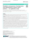 Metabolic consequences of perioperative oral carbohydrates in breast cancer patients — an explorative study