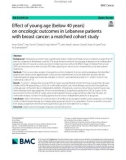 Effect of young age (below 40 years) on oncologic outcomes in Lebanese patients with breast cancer: A matched cohort study