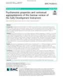 Psychometric properties and contextual appropriateness of the German version of the Early Development Instrument