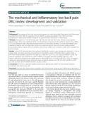 The mechanical and inflammatory low back pain (MIL) index: Development and validation