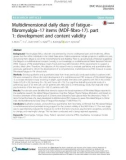 Multidimensional daily diary of fatigue– fibromyalgia–17 items (MDF-fibro-17). part 1: Development and content validity