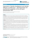 Assessment of identity development and identity diffusion in adolescence - Theoretical basis and psychometric properties of the self-report questionnaire AIDA