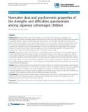 Normative data and psychometric properties of the strengths and difficulties questionnaire among Japanese school-aged children