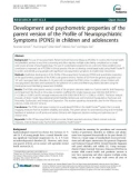 Development and psychometric properties of the parent version of the Profile of Neuropsychiatric Symptoms (PONS) in children and adolescents