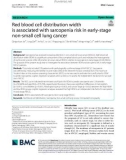 Red blood cell distribution width is associated with sarcopenia risk in early-stage non-small cell lung cancer