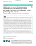 Radiomics nomogram for preoperative differentiation of pulmonary mucinous adenocarcinoma from tuberculoma in solitary pulmonary solid nodules