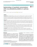 Epidemiology of paediatric presentations with musculoskeletal problems in primary care