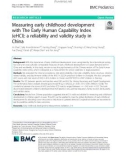 Measuring early childhood development with The Early Human Capability Index (eHCI): A reliability and validity study in China