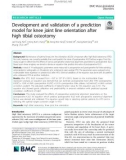 Development and validation of a prediction model for knee joint line orientation after high tibial osteotomy