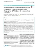 Development and validation of a Score for Preoperative Prediction of Obstructive Sleep Apnea (SPOSA) and its perioperative outcomes