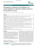 Retrospective derivation and validation of a search algorithm to identify extubation failure in the intensive care unit