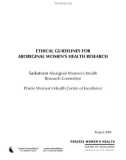 ETHICAL GUIDELINES FOR ABORIGINAL WOMEN'S HEALTH RESEARCH