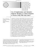 Use of Complementary and Alternative Medicine Therapies to Control Symptoms in Women Living With Lung Cancer