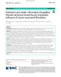 Pathomics and single-cell analysis of papillary thyroid carcinoma reveal the pro-metastatic influence of cancer-associated fibroblasts