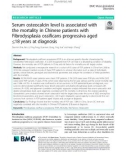 Serum osteocalcin level is associated with the mortality in Chinese patients with Fibrodysplasia ossificans progressiva aged ≤18 years at diagnosis