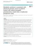 Metabolic syndrome is associated with advanced prostate cancer in patients treated with radical retropubic prostatectomy: Results from a multicentre prospective study