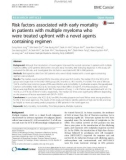 Risk factors associated with early mortality in patients with multiple myeloma who were treated upfront with a novel agents containing regimen