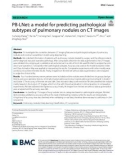 PB-LNet: A model for predicting pathological subtypes of pulmonary nodules on CT images