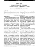 Impact of Molecular Biology on Cancer Treatment: I Therapeutic Targets