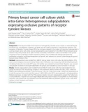 Primary breast cancer cell culture yields intra-tumor heterogeneous subpopulations expressing exclusive patterns of receptor tyrosine kinases