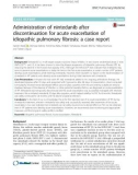 Administration of nintedanib after discontinuation for acute exacerbation of idiopathic pulmonary fibrosis: A case report