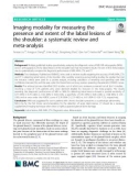 Imaging modality for measuring the presence and extent of the labral lesions of the shoulder: A systematic review and meta-analysis