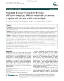 Standard b-value versus low b-value diffusion-weighted MRI in renal cell carcinoma: A systematic review and meta-analysis