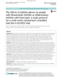 The effects of arthritis gloves on people with Rheumatoid Arthritis or Inflammatory Arthritis with hand pain: A study protocol for a multi-centre randomised controlled trial (the A-GLOVES trial)