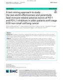 A text-mining approach to study the real-world effectiveness and potentially fatal immune-related adverse events of PD-1 and PD-L1 inhibitors in older patients with stage III/IV non-small cell lung cancer