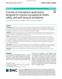 A review of smartphone applications designed to improve occupational health, safety, and well-being at workplaces