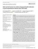 State earned income tax credits and general health indicators: A quasi-experimental national study 1993-2016