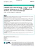 Controlling Nutritional Status (CONUT) score is a prognostic marker in III-IV NSCLC patients receiving first-line chemotherapy