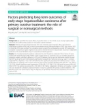 Factors predicting long-term outcomes of early-stage hepatocellular carcinoma after primary curative treatment: The role of surgical or nonsurgical methods