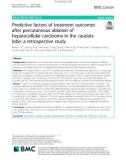 Predictive factors of treatment outcomes after percutaneous ablation of hepatocellular carcinoma in the caudate lobe: A retrospective study