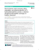 First-in-human study assessing safety, tolerability, and pharmacokinetics of 2- hydroxybenzylamine acetate, a selective dicarbonyl electrophile scavenger, in healthy volunteers