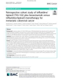 Retrospective cohort study of trifluridine/ tipiracil (TAS-102) plus bevacizumab versus trifluridine/tipiracil monotherapy for metastatic colorectal cancer