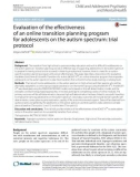 Evaluation of the effectiveness of an online transition planning program for adolescents on the autism spectrum: Trial protocol