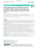 International phase IV validation study of an EORTC quality of life questionnaire for testicular cancer patients: The EORTC-QLQTC-26