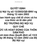 QUY CHẾ TỔ CHỨC VÀ HOẠT ĐỘNG CỦA THÔN VÀ TỔ DÂN PHỐ