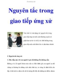 Nguyên tắc trong giao tiếp ứng xử