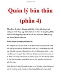 Quản lý bản thân (phần 4)