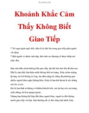 Khoảnh Khắc Cảm Thấy Không Biết Giao Tiếp