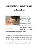 Giúp bé lớp 1 rèn kỹ năng và ham học