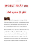 60 MẬT PHÁP của nhà quản lý giỏi