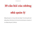 10 câu hỏi của những nhà quản lý