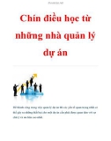 Chín điều học từ những nhà quản lý dự án