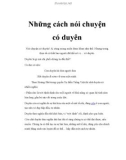 Những cách nói chuyện có duyên